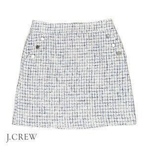 J.Crew | Women 8 | Plaid Tweed Career Professional A-Line‎ Mini Skirt w/ Pockets